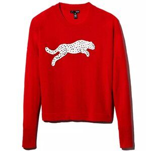 AQUA Snow Leopard Cashmere Sweater